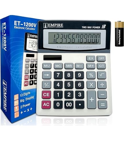 Calculatrice Citizen SDC812 12 Chiffres - Double Alimentation Solaire/batterie - Noir, Fonctions Mémoire - 12