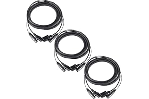 3er Set Pronomic Stage IECD-2.5 DMX Hybridkabel C/DMX (Kombi-Kabel für Stromversorgung und DMX-Signal, Länge: 2,5 m) Schwarz