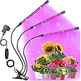 Chefic Pflanzenlampe 30W, 60 LEDs Einstellbar Pflanzenlicht IP55 Wasserdicht Vollspektrum, mit Automatische Zeitschaltuhr/ 3H