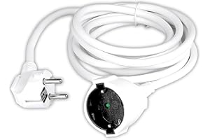 V-TAC Rallonge Électrique 3 Mètres - Prise Shuko - Prolongateur Électrique de Câble pour la Maison, Le Bureau, Le Magasin, Le Travail - Super résistante - Charge maximale 3680W