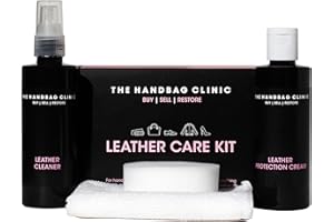 Handbag Clinic Leather Handbag Care Kit for Cleaning & Protecting Luxury Handbags | Specialist Leather Bag Cleaner Spray & Conditioner Protector Cream | Created for Designer Purses & Bags