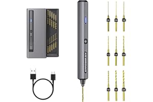 AM ARROWMAX - Taladro pequeño para hacer joyas, mini bolígrafo eléctrico AM, taladro para manualidades, taladro afilado HSS micro mini juego de brocas helicoidales para resina, herramientas giratorias