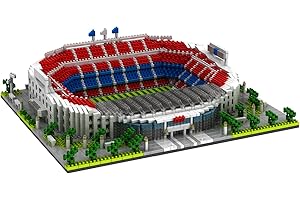 JEMPET Puzle 3D Building Football Stadium del modelo para montar con nanobloques, más de 3500 piezas (Camp NOU)