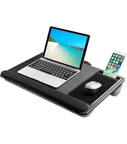Support Pour Ordinateur Portable Jusqu'à 17,3" - Bureau Portable Avec Coussin Et Tapis De Souris Intégré - PUTORSEN