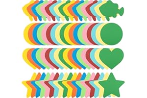 XIHIRCD 72St Pinnwand Papierausschnitte, Farbig Stern Ausschnitte Papier Papierausschnitt Herz Fisch Rund Papierausschnitte Pinnwand Dekoration für Party Klassenzimmer DIY Bastelarbeiten (9 Farben)