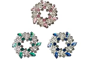 GTYHH Spilla con Ghirlanda di Strass 3 Pezzi, Distintivo con Fiore Squisito, Distintivo con Diamante da Donna, Spilla Semplice alla Moda, Spilla Decorativa per Abbigliamento