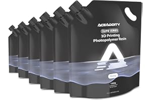 Aceaddity Elite Series Résine 3D, Résine Photopolymère 405 nm LCD/DLP Durcissement UV, Liquide D'impression 3D de Haute Précision Compatible avec Imprimante 3D 8K (Gris, 1200g(6 Pack))