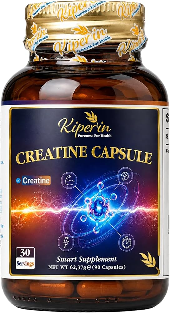 Kiperin Kreatin Monohidrat 500 mg | Creatine Monohydrate Capsules | Kreatin Kapsül 90 Adet 30 Servis | Bitkisel Kapsül Helal Belgeli Takviye Edici Gıda