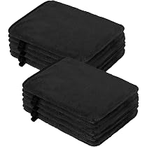 Lot De 4 Gants De Toilette En Microfibre Polaire – Super Doux, Très Absorbants, Lavables Machine | 23x16 Cm, Noir