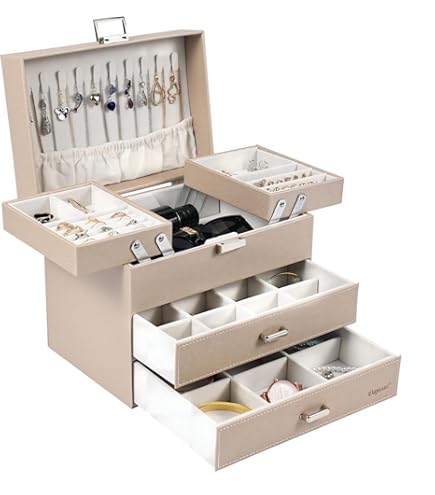 Scatola Per Gioielli Design Retrò Classico Fibbia Valigia Armadio In Legno - Foto 4