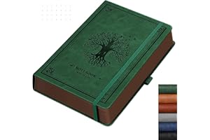 ‎RETTACY RETTACY Notizbuch A5 Dotted, Leder-Hardcove Bullet Journal mit 320 Seiten, 100 g/m² Papier Durchdruckfrei, für Bullet Journaling/Skizzen, 14.5x21cm, Dunkelgrün