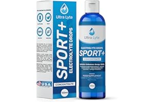 Ultra Lyte Gotas electrolíticas Sport Plus – Apoyo electrolítico ceto para una hidratación rápida, sin azúcar, sin gluten, alivio muscular, botella de 120 ml, para atletas y personas activas