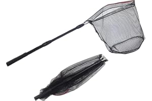 CHENFLYING Telescopic Fishing Landing Net, Folding Fishing Nets with Telescopic Rod Handle for Fish Catch Release, Aquarium, Ponds Floating Objects, Carp Trout