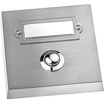 Campanello Da Esterno In Metallo Cromato - Con Targhetta Personalizzabile - Pulsante Resistente Alle Intemperie - Foto 7