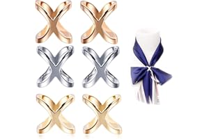 Hezhou 6 Pezzi Fermaglio di Seta Trasversale Elegante delle Donne Clip di Sciarpa Anello Fibbia Sciarpa Clip Fermaglio a Triplo Anello in Metallo Perla Fiore Fermaglio per Sciarpa Abbigliamento