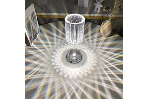 Ovker Lámpara de Mesa de Cristal, LED Luz Nocturna Infantil de Acrílico, 3 Colores 3 Modos Regulable Táctil Lámpara de Noche, Recargable por USB para Dormitorio Salon, Niños Regalo