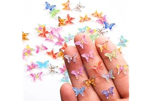 GUOYOU Papillon Decoration,65 Pièces 3D Papillon Decoration Mini Papillons en Résine Multicolore Papillon Qui Brille dans Le Noir Mini Papillons Décoratifs Exterieur Jardin,pour Paysage Miniature