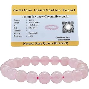 Crystal Heaven Certified Crystal Bracelet for Women Men with Healing Crystal and Reiki Stone - Original Authentic Elastic Beaded Bracelet for Money, Success & Positive Energy