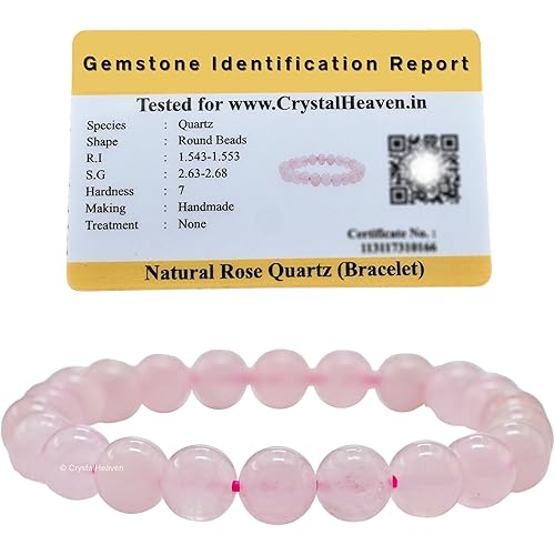 Crystal Heaven Certified Crystal Bracelet for Women Men with Healing Crystal and Reiki Stone - Original Authentic Elastic Beaded Bracelet for Money, Success & Positive Energy