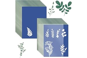 ICELSA 21 Pezzi Carta Cianotipia Kit, Carta Cianotipia e Fogli di Plastica per Cianotipia Kit di Carta Solare A4 per Artigianato Fai-da-Te, Scrapbooking, Decorazione Murale