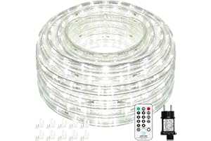 ‎NURKOO Nurkoo 10m LED Lichtschlauch, 240 LEDs Lichterschlauch IP65 Wasserfest, Lichterkette Strombetrieben mit EU-Stecker für Innen Außen Party Hochzeit Deko, Leuchtschlauch (Kaltweiß)