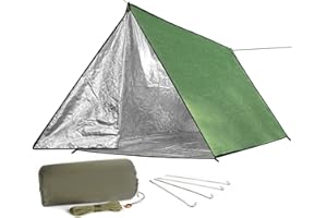 Wildes must:LYN grand 3 personnes fermeture à glissière réutilisable survie d'urgence tente de protection d'urgence,imperméable ignifuge léger bugout,avec paracorde pour le premiers secours,randonnée