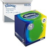 Kleenex Box of Tissue Cube 8825, 3 Layers, with Protective Balm, 12 Boxes x | Kleenex Paper Tissues in Cube, White, Fragrance