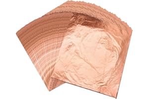 VGSEBA 100 Pezzi 14x14 cm Doratura Foglia Oro Imitazione Fogli Foglia Oro Rosa per dorare mobili, Arti pittoriche, Unghie Artigianali e Fai da Te