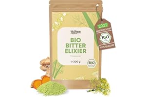 ‎YES VEGAN! Bio Bitterstoffe Pulver (300 Portionen = Jahresvorrat) nach Hildegard von Bingen und Ayurveda - Grünes Pulver - DE-ÖKO-001 - Bitter Elixier Bio