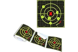 ATFLBOX 200 pièces Cibles de tir Autocollantes avec disques de tir fluorescents réactifs à l'impact Cibles en Papier 10,2 cm pour Les Exercices de tir au Fusil, au Pistolet et à l'airsoft