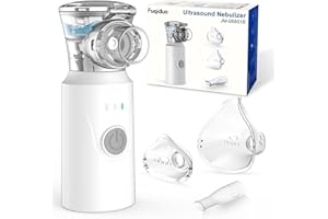Fuqiduo Nébuliseur Portable - Set d'Inhalation Silencieux avec Embout Buccal et Masque pour Enfants/Adultes, Rechargeable par USB