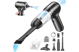 CHOLANG 15000PA Mini Aspirateur sans Fil, 3 in 1 Aspirateur Voiture avec Moteur Brushless et Filtre en Acier Inoxydable, Aspirateur Portable Type-C Wet-Dry pour la Voiture, la Maison et Le Bureau