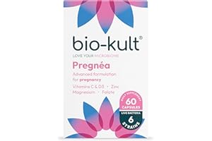 Bio-Kult Pregnéa | 6 Strains + Folic Acid, D, C, Zinc, Magnesium | Prenatal & Postnatal Probiotic Support | 60 Capsules