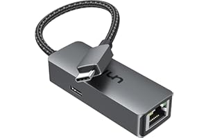 Uni Adapter USB C na Ethernet z Portem Ładowania 100 W, Gigabitowy Adapter Sieciowy RJ45 LAN z Zasilaczem, Kompatybilny z Laptopem, MacBookiem Pro/Air, Dell XPS
