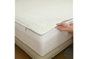 LJQAIZYL Matratzenschoner mit Reißverschluss 90x190/200 Anpassbare Matratzenüberzug Encasing Matratzenschutz Weiche Fünf Seiten Gesteppt überzug Topper für Matratzen Waschbarer Spannbettlaken (160x190+25cm,Whi