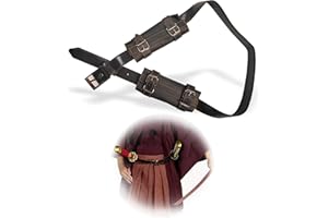BLACKSMITH WORKS Katana Porte-épée avec ceinture - Ceinture robuste pour un transport confortable - Accessoire parfait, cosplay et amateurs de samouraï - Accessoire pour les fans de samouraïs (noir, 2 épées, gauche et