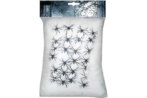 Ciao- Ragnatele Decorative con Ragni, Colore Bianco, Nero, 500g, 31462