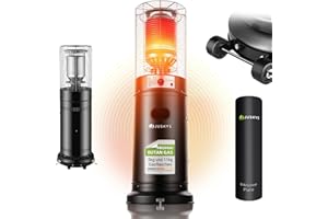 Juskys Outdoor Heizstrahler Cuna mit 11 kW Gas-Brenner - Heizpilz Terrassenheizer mit Gas für Terrasse Balkon und Garten - für 5 und 11 kg Gasflaschen
