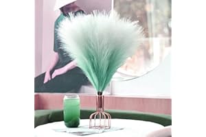 GEFIRE 30 Piezas Pampas Secas Decoracio Verde Menta Degradado Hierba Artificial de Pampa 55cm Flores Secas Hierba de la Pampa Deco,Hierba de Pampa Esponjosas Decoración del Hogar y para Bodas
