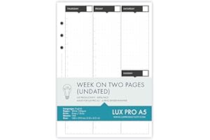 LUX PRODUCTIVITY LUX PRO Refill Packs UK (LUX PRO - Week on Two Pages)