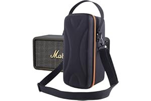Hzycwgone etui do Marshall Middleton Bezprzewodowy przenośny głośnik Bluetooth,Middleton Twarda torba na ramię EVA z dodatkową siatkową kieszenią na i akcesoria (czarny + pomarańcza)