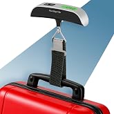 PORTENTUM Pese bagage digital avec écran LCD – Jusqu’à 50 kg – Verrouillage automatique de la lecture – Balance valise voyage