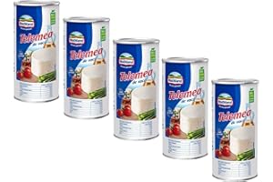 QUBROS Hochland Telemea De Vaca 1000g | Cow Milk Cheese 1kg Tin | Tasty and Creamy Texture and Tangy Aftertaste | German Cheese (Cow Cheese Telemea Vaca 1kg, 5 Oack)