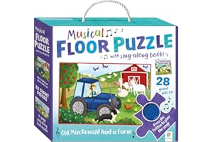 Hinkler | Old MacDonald Had a Farm Nursery Rhymes Floor Puzzle with Sounds and Story Book | Musical Nursery Rhyme Button | Story Book for Toddlers | Ages 3 Years Plus