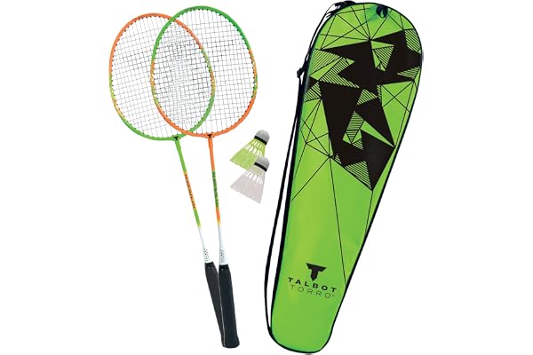 Talbot Torro Kit de Badminton 2 attackers 2 Raquettes et 2 Volants dans Un Sac de qualité