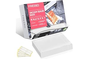 FRESKO Sacchetti Sottovuoto Alimenti 100pcs 15x25cm, Sacchetti per Sottovuoto Testurizzato di Grado Commerciale per Cottura Sottovuoto, Sacchetti Pretagliati Senza BPA e Approvati Dalla FDA