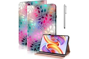 TUOLISG Hülle für Samsung Galaxy Tab S10 Lite / S10 FE / S9 FE 10,9 Zoll / S9 11 Zoll,PU Leder Folio Ständer Tablet Schutzhülle mit Dokumentschlitze und Multi-Winkel - Ahornblatt