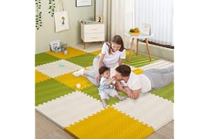Gutsbox 18 Pièces Puzzle Tapis Mousse Bebe EVA Bébé Tapis de Jeu, 30x30x1,2 cm, Imperméable et à Emboîtement Tapis de Jeu Puzzle Mousse