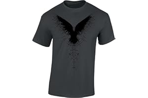 BADDERY Wikinger Tshirt Herren | Schattenrabe T-Shirt | Viking Shirt Männer | Wikinger Kleidung