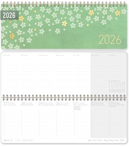 Recharge Agenda 2026 Finocam - Semainier Horizontal De Janvier à Décembre - Format 6 Trous - Référence R593